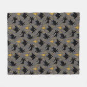 Black Adam Lightning Silhouette Pattern Fleece Deken (Voorkant (Horizontaal))