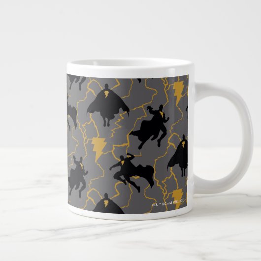 Black Adam Lightning Silhouette Pattern Grote Koffiekop (Rechts)