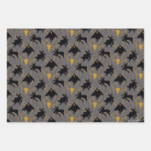 Black Adam Lightning Silhouette Pattern Inpakpapier Vel (Voorkant 3)