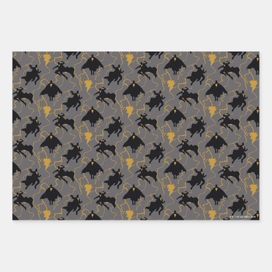 Black Adam Lightning Silhouette Pattern Inpakpapier Vel (Voorkant)