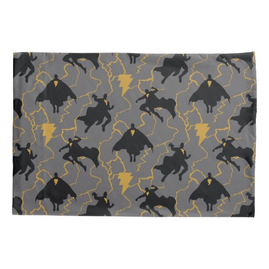 Black Adam Lightning Silhouette Pattern Kussensloop (Achterkant)