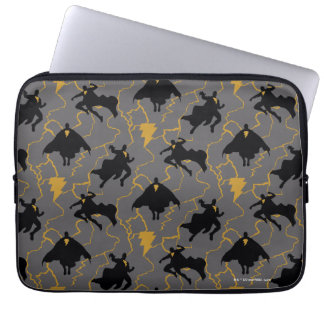 Black Adam Lightning Silhouette Pattern Laptop Sleeve