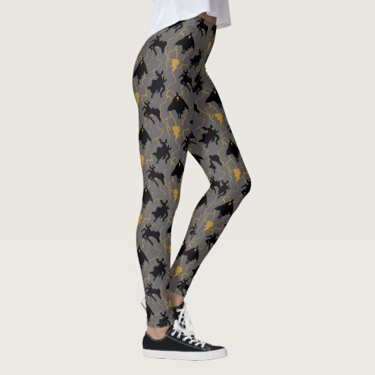 Black Adam Lightning Silhouette Pattern Leggings (Rechts)