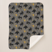 Black Adam Lightning Silhouette Pattern Sherpa Deken (Voorkant)