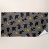 Black Adam Lightning Silhouette Pattern Strandlaken (Voorkant)