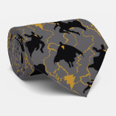 Black Adam Lightning Silhouette Pattern Stropdas (Opgerold)