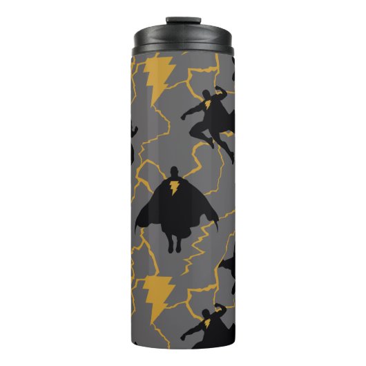 Black Adam Lightning Silhouette Pattern Thermosbeker (Voorkant)