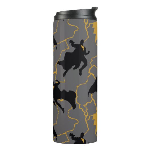Black Adam Lightning Silhouette Pattern Thermosbeker (Gedraaid links)
