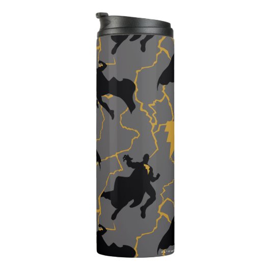 Black Adam Lightning Silhouette Pattern Thermosbeker (Geroteerd rechts)