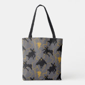 Black Adam Lightning Silhouette Pattern Tote Bag (Achterkant)
