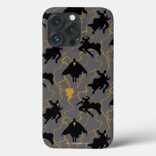 Black Adam Silhouet Patroon met Bliksem Case-Mate iPhone Case