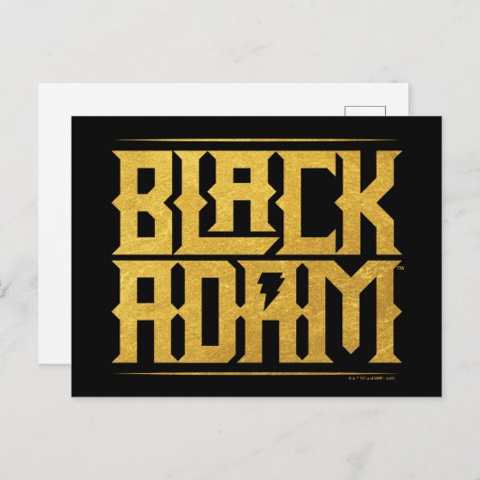Black Adam Stacked Name Graphic Briefkaart (Voorkant / Achterkant)