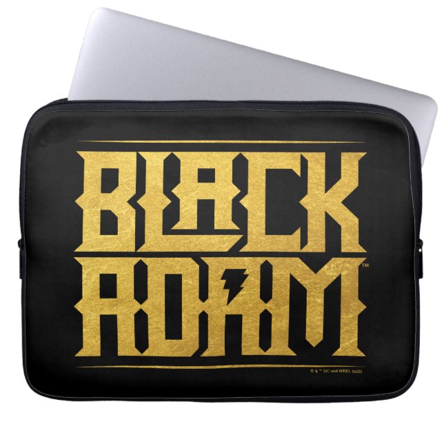 Black Adam Stapelde naam Grafisch Laptop Sleeve (Voorkant)