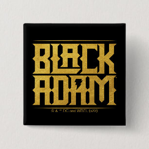 Black Adam Stapelde naam Grafisch Vierkante Button 5,1 Cm