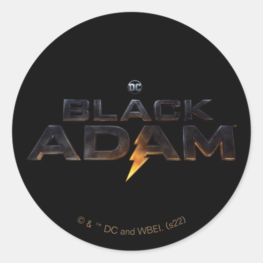 Black Adam Theatrical Logo Ronde Sticker (Voorkant)
