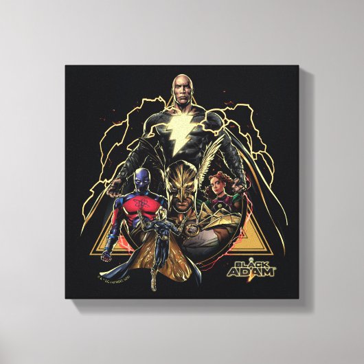 Black Adam Triangular Group Graphic Canvas Afdruk (Voorkant)