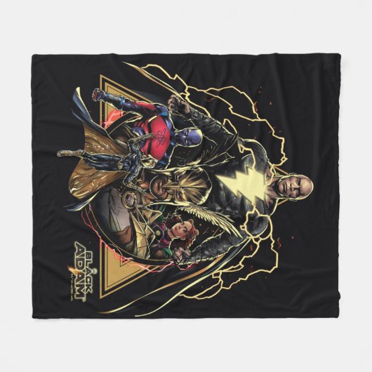 Black Adam Triangular Group Graphic Fleece Deken (Voorkant (Horizontaal))
