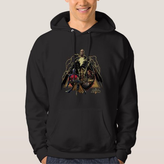 Black Adam Triangular Group Graphic Hoodie (Voorkant)