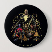 Black Adam Triangular Group Graphic Ronde Button 4,0 Cm (Voorkant)