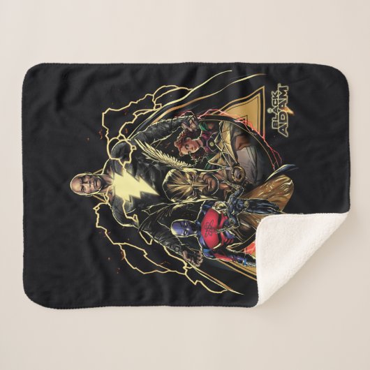 Black Adam Triangular Group Graphic Sherpa Deken (Voorkant (horizontaal))