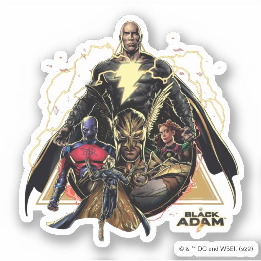 Black Adam Triangular Group Graphic Sticker (Voorkant)