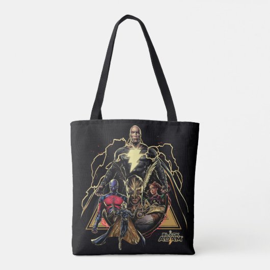 Black Adam Triangular Group Graphic Tote Bag (Achterkant)