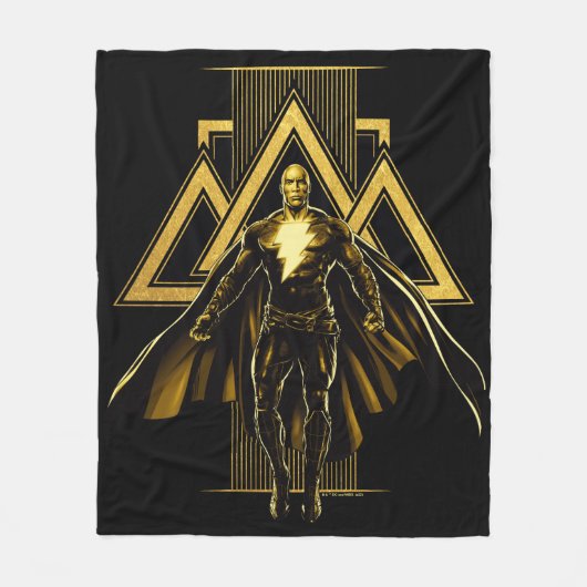 Black Adam Triangular Pillar Graphic Fleece Deken (Voorkant)