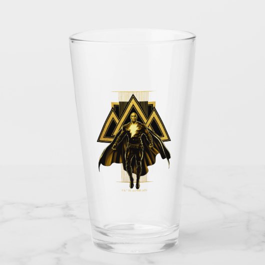 Black Adam Triangular Pillar Graphic Glas (Voorkant)