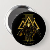 Black Adam Triangular Pillar Graphic Ronde Button 4,0 Cm (Voorkant /achterkant)