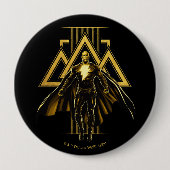 Black Adam Triangular Pillar Graphic Ronde Button 4,0 Cm (Voorkant)