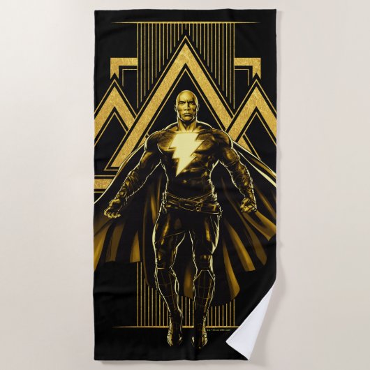 Black Adam Triangular Pillar Graphic Strandlaken (Voorkant)