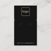 Black Add Logo Ketting Stud Earring Holder Busin