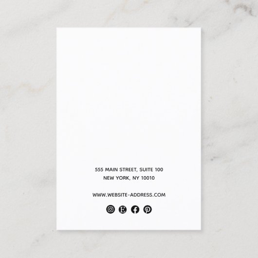 Black Add Logo Ketting Stud Earring Holder Visitekaartje (Achterkant)