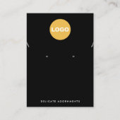 Black Add Logo Ketting Stud Earring Holder Visitekaartje (Voorkant)