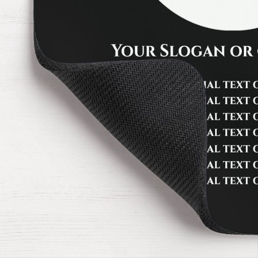 Black add your own text and logo muismat (Hoek)