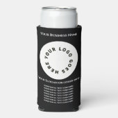 Black add your own text and logo seltzer blikjeskoeler (Seltzer Voorkant)