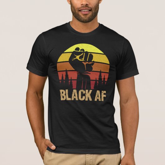 Black Af African American Cool Black History maand T-shirt (Voorkant)