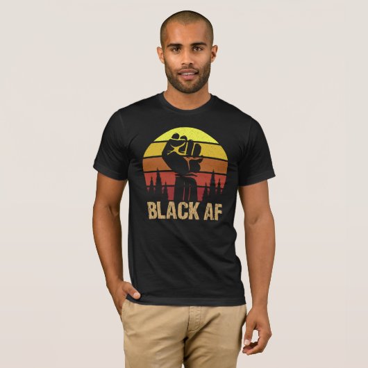 Black Af African American Cool Black History maand T-shirt (Voorkant volledig)