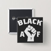 Black AF Fist Vierkante Button 5,1 Cm (Voorkant /achterkant)