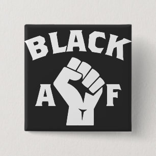Black AF Fist Vierkante Button 5,1 Cm