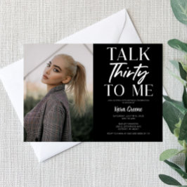 Black Afbeelding Talk Thirty to Me 30th Birthday Kaart