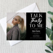 Black Afbeelding Talk Thirty to Me 30th Birthday Kaart