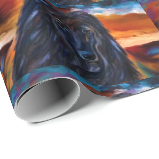 Black Afghan Hound Cadeaupapier (Rol Hoek)