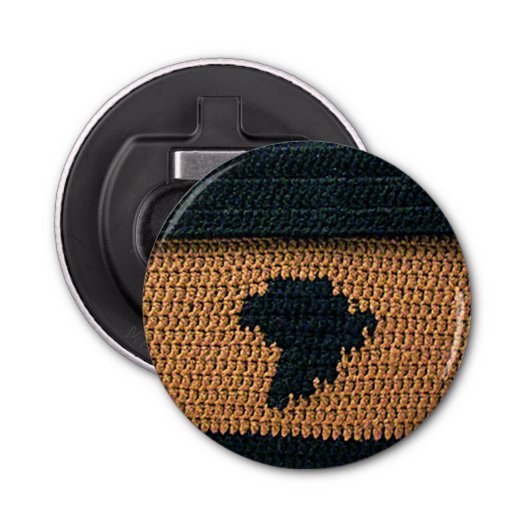 Black Africa Map Earth Brown Texture Crochet Print Button Flesopener (Voorkant)