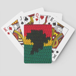 Black Africa Map Red Gold Green Crochet Print Pokerkaarten