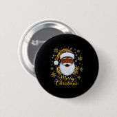 Black African Afro American Santa Claus Christmas  Ronde Button 5,7 Cm (Voorkant /achterkant)