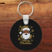 Black African Afro American Santa Claus Christmas  Sleutelhanger (Voorkant)