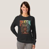 Black African American Ebony Queen Empowerment Ret T-shirt (Voorkant volledig)