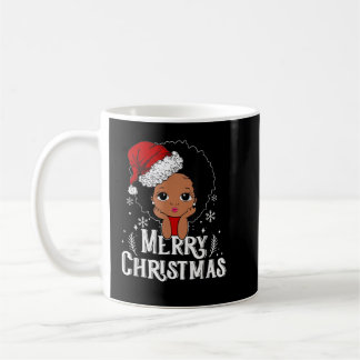 Black African American Girl Santa Hat met Kerstmis Koffiemok