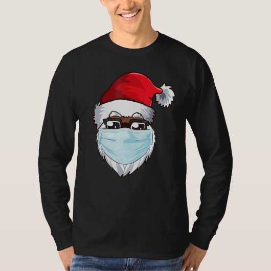 Black African American Kerstmis 2021 Santa Wearin T-shirt (Voorkant)